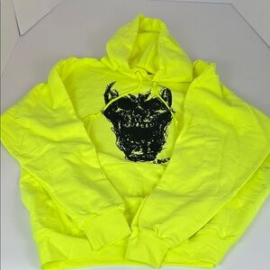 Unk Neon Yellow Hoodie with Black Graphic
